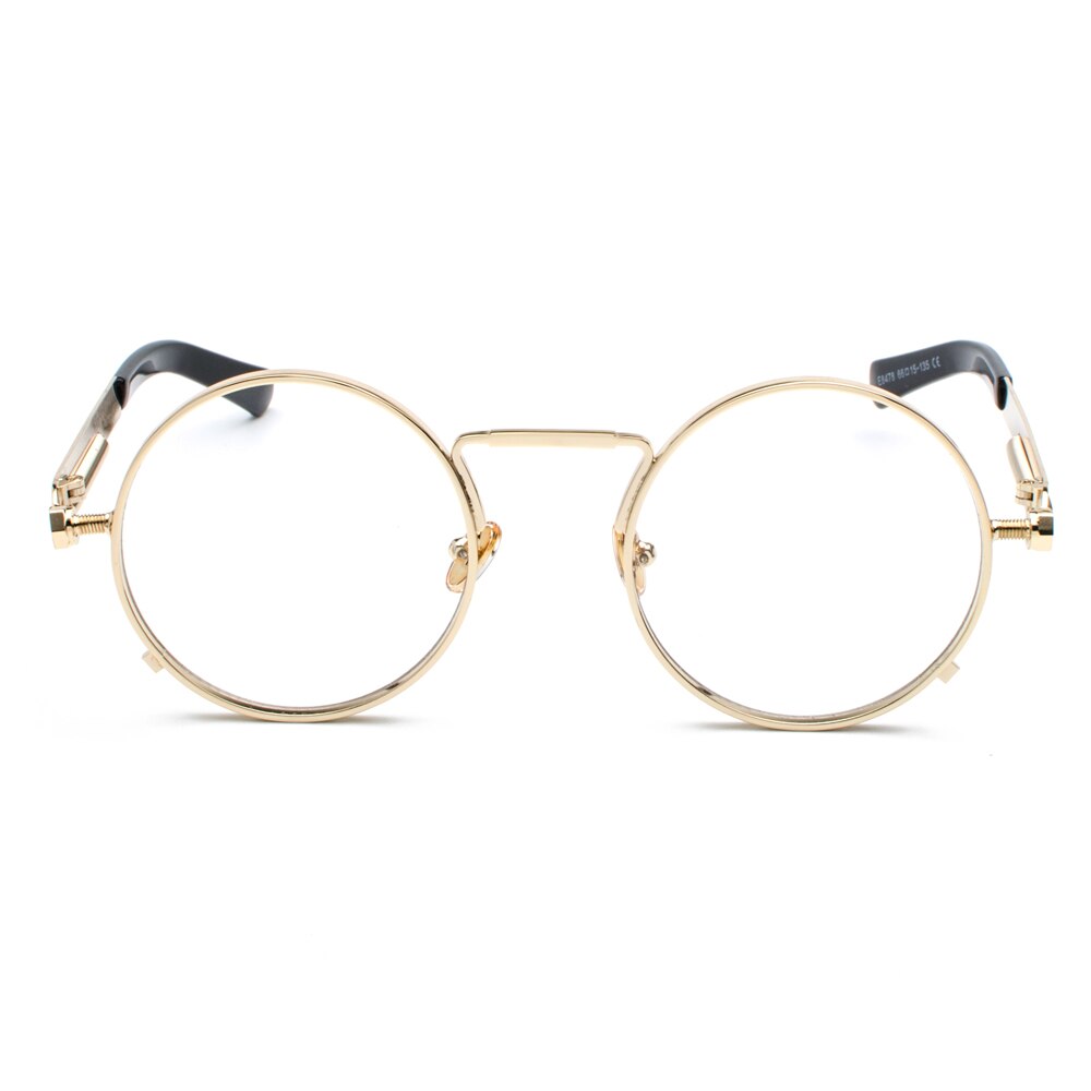 Peekaboo vintage steampunk glasses round men gold retro round circle metal frame eyeglasses frame for women unisex
