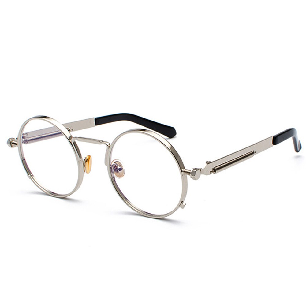Peekaboo vintage steampunk glasses round men gold retro round circle metal frame eyeglasses frame for women unisex