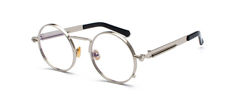 Peekaboo vintage steampunk glasses round men gold retro round circle metal frame eyeglasses frame for women unisex