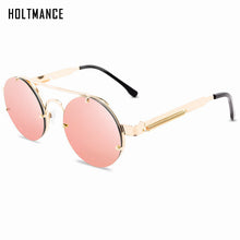 Load image into Gallery viewer, Punk Vintage Round Frame Sunglasses Exquisite Women's Sun Glasses Spring Temple Simple Design Glass UV400 Lentes De Sol