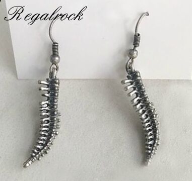 Anatomical Human Spinal Column Oddities Skull Medical Student Gift Skeleton Anatomy Jewelry Vertebrae Stud Earrings