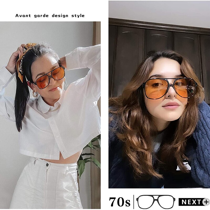 Yellow Pilot 1970s Vintage Eyeglasses Tasco Aviator Pilot Shooter