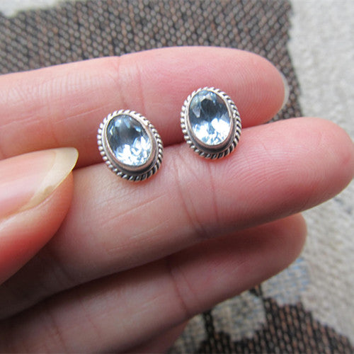 S925 Silver Silver Earrings Natural Stone Beautiful Earrings