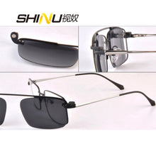 Load image into Gallery viewer, SHINU  polarized sunglasses man clip-on sun-glasses outdoor sports optics frame  Prescription eyeglasses frame clip on two used