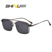 Load image into Gallery viewer, SHINU  polarized sunglasses man clip-on sun-glasses outdoor sports optics frame  Prescription eyeglasses frame clip on two used