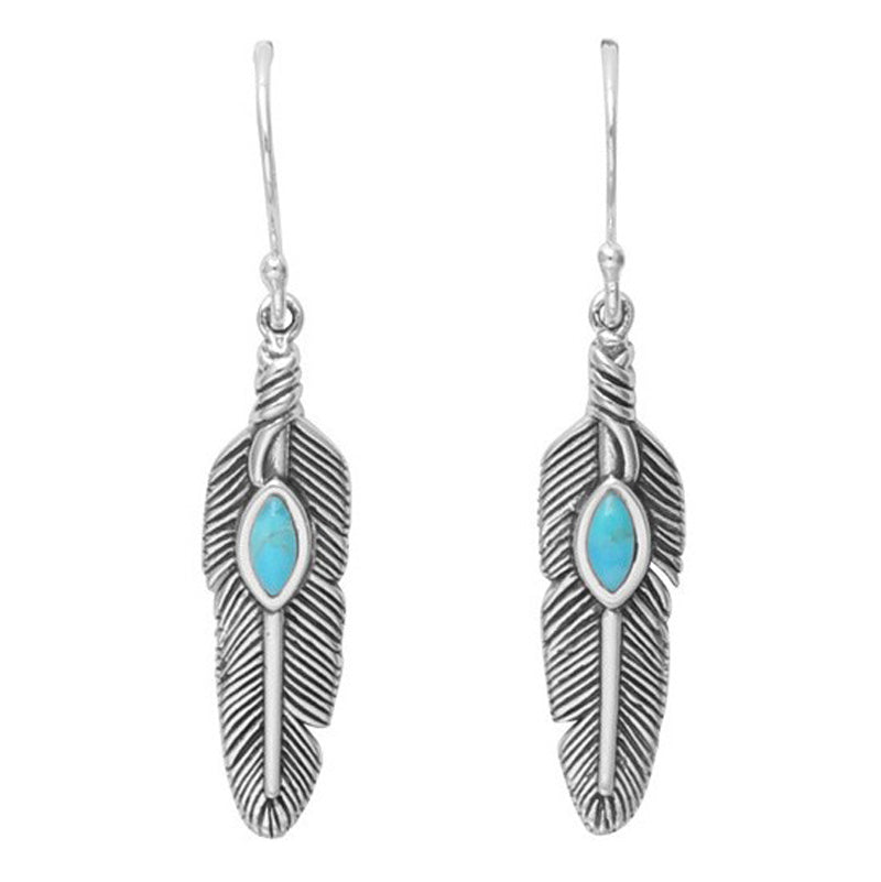Vintage Hollow Dangle Earrings Fringed Feather Long Earring Silver Plated Bohemian Earring For Women Fashion Jewelry