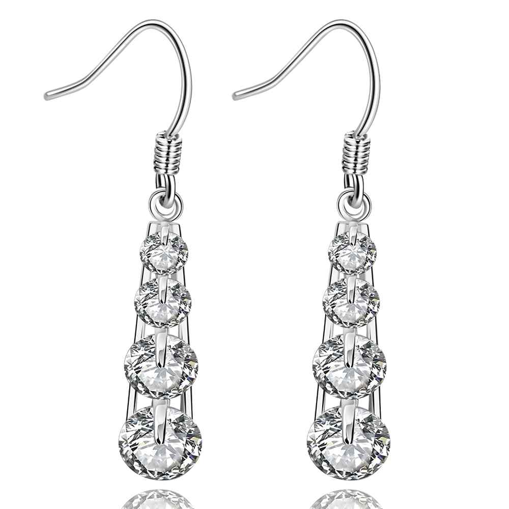 Simple Fashion Style Silver plated A series of crystal Earrings Jewellery mens 2014,Wholesale&hot sell, SMTE574