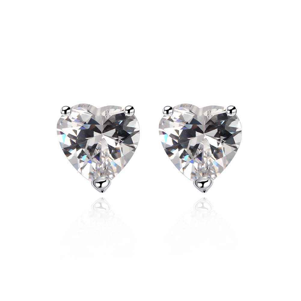 Simple Fashion Style Silver plated Heart With Stone Earrings Jewellery mens 2014,Wholesale&hot sell, SMTE087