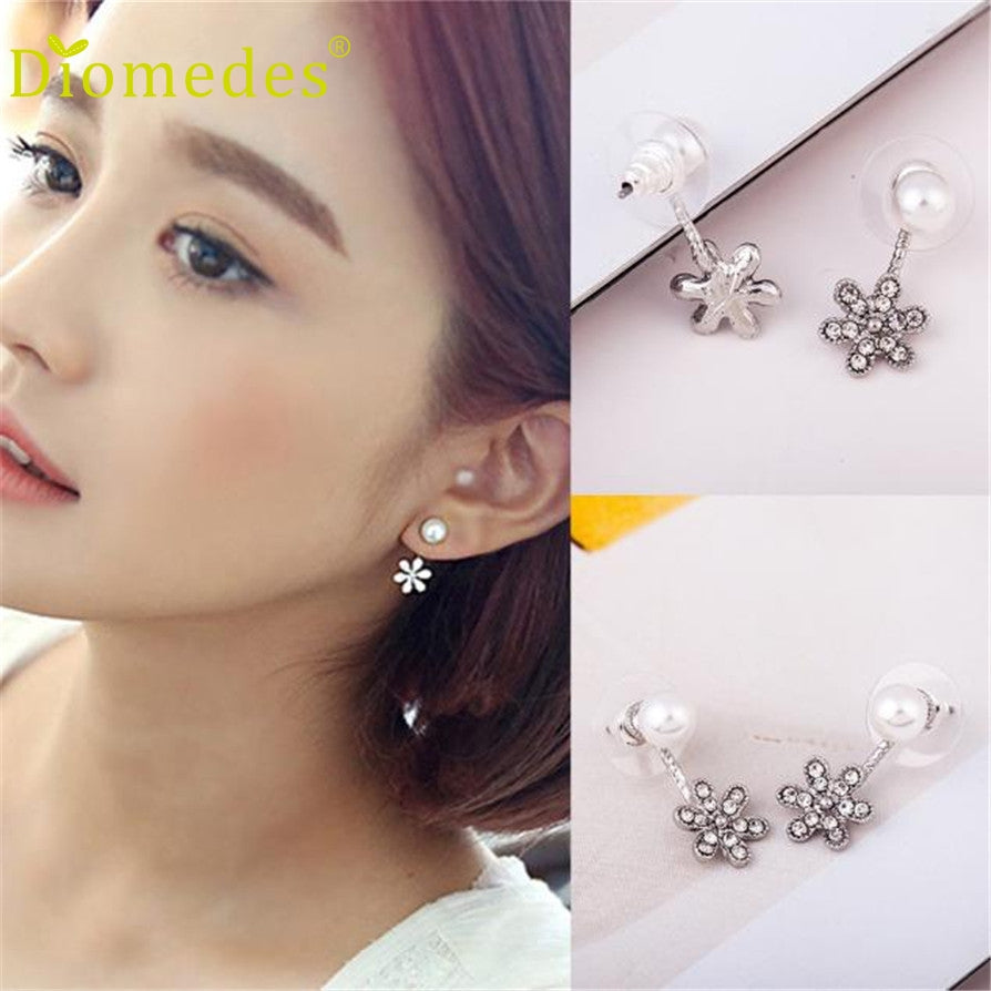 Stud Earrings Gussy Life wholesale Fashion Elegant Women Plated Flower Crystal Rhinestone Ear Colar anime Jun2618