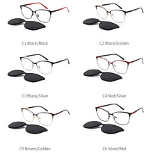 Load image into Gallery viewer, TANGOWO Magnetic Clip on Sunglasses Man Woman Metal Optical Glasses Frame UV400   Retro Myopia Prescription Glasses 2023