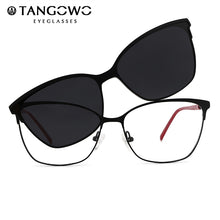 Load image into Gallery viewer, TANGOWO Magnetic Clip on Sunglasses Man Woman Metal Optical Glasses Frame UV400   Retro Myopia Prescription Glasses 2023