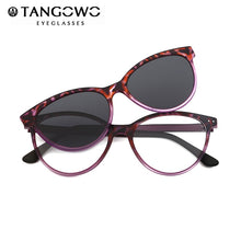 Load image into Gallery viewer, TANGOWO Vintage Cateye Sunglasses Women Myopia Eyeglass Clip on Brand Designer Optical Frame Prescription glasses Multifunction