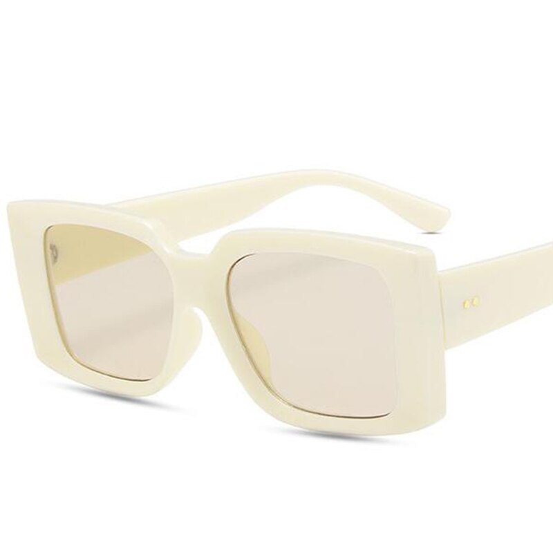 Trendy Rectangle Sunglasses Women White Summer Beach Eyewear  display picture 1