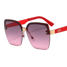 Load image into Gallery viewer, UV400 Retro Oversized Square Sun Glasses Metal Semi-rimless Sunglass Women Men Half Metal Frame Street Eyewear