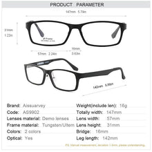 Load image into Gallery viewer, Ultem Glasses Frames for Men Sport Eyeglasses Frame Optical Classic Goggles Light Prescription Eye Wear with Nose-pads Rectangle
