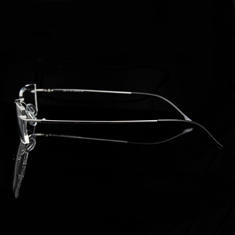 thumbnail image 2 of Ultralight Rimless Titanium Eyeglasses - Large Square Metal Frame For Men 2 of 6