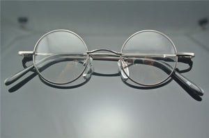 Vintage Small Round 38mm Spring Hinges John Lennon Metal Eyeglass Frames Full Rim Myopia Rx Able Glasses