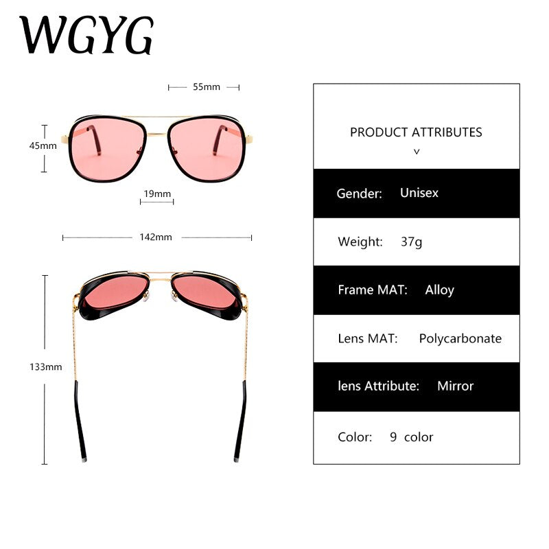 WGYG Iron Man 3 Matsuda TONY stark Sunglasses Men Rossi Coating retro Vintage Designer Sun glasses Oculos Masculino Gafas de