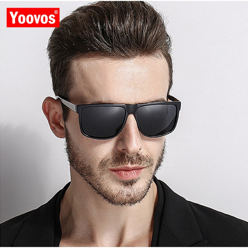 Yoovos 2023 Square Polarized Sunglasses Men Retro Driving Mirror