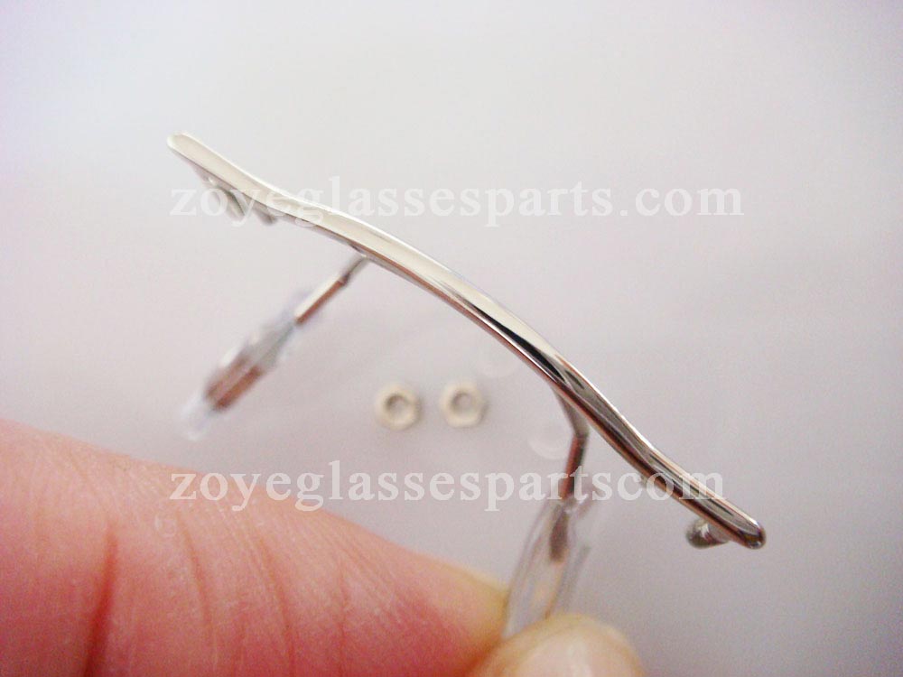 eyeglass repair part nose bridge,screw on silver stainless steel nose