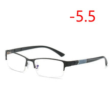 Load image into Gallery viewer, 0 -0.5 -1 -1.5 -2 -2.5 To -6 Half Metal Frame Nearsighted Glasses Unisex Myopia Resin Clear Mirror Short-sighted Diopter Glasses