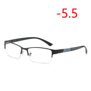 0 -0.5 -1 -1.5 -2 -2.5 To -6 Half Metal Frame Nearsighted Glasses Unisex Myopia Resin Clear Mirror Short-sighted Diopter Glasses