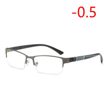 Load image into Gallery viewer, 0 -0.5 -1 -1.5 -2 -2.5 To -6 Half Metal Frame Nearsighted Glasses Unisex Myopia Resin Clear Mirror Short-sighted Diopter Glasses