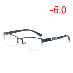 0 -0.5 -1 -1.5 -2 -2.5 To -6 Half Metal Frame Nearsighted Glasses Unisex Myopia Resin Clear Mirror Short-sighted Diopter Glasses