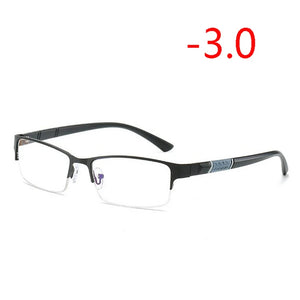 0 -0.5 -1 -1.5 -2 -2.5 To -6 Half Metal Frame Nearsighted Glasses Unisex Myopia Resin Clear Mirror Short-sighted Diopter Glasses