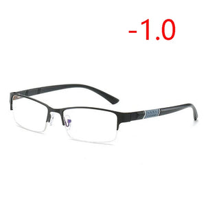 0 -0.5 -1 -1.5 -2 -2.5 To -6 Half Metal Frame Nearsighted Glasses Unisex Myopia Resin Clear Mirror Short-sighted Diopter Glasses