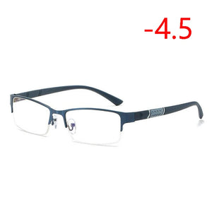 0 -0.5 -1 -1.5 -2 -2.5 To -6 Half Metal Frame Nearsighted Glasses Unisex Myopia Resin Clear Mirror Short-sighted Diopter Glasses