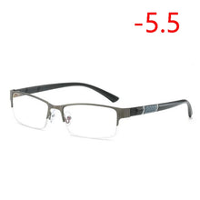 Load image into Gallery viewer, 0 -0.5 -1 -1.5 -2 -2.5 To -6 Half Metal Frame Nearsighted Glasses Unisex Myopia Resin Clear Mirror Short-sighted Diopter Glasses