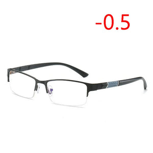 0 -0.5 -1 -1.5 -2 -2.5 To -6 Half Metal Frame Nearsighted Glasses Unisex Myopia Resin Clear Mirror Short-sighted Diopter Glasses
