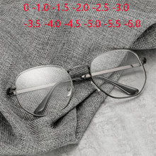 Carica l&#39;immagine nel visualizzatore di Gallery, 0 -1.0 -1.5 -2.0 A -6 Poligono Occhiali Miopia Finiti Donna Uomo Retro Studente Diottrie Occhiali Da Vista Nero/Montatura Oro