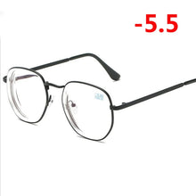 Carica l&#39;immagine nel visualizzatore di Gallery, 0 -1.0 -1.5 -2.0 A -6 Poligono Occhiali Miopia Finiti Donna Uomo Retro Studente Diottrie Occhiali Da Vista Nero/Montatura Oro
