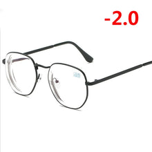 Carica l&#39;immagine nel visualizzatore di Gallery, 0 -1.0 -1.5 -2.0 A -6 Poligono Occhiali Miopia Finiti Donna Uomo Retro Studente Diottrie Occhiali Da Vista Nero/Montatura Oro