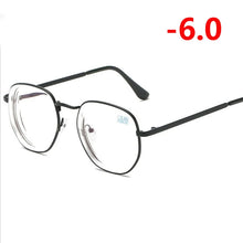 Carica l&#39;immagine nel visualizzatore di Gallery, 0 -1.0 -1.5 -2.0 A -6 Poligono Occhiali Miopia Finiti Donna Uomo Retro Studente Diottrie Occhiali Da Vista Nero/Montatura Oro