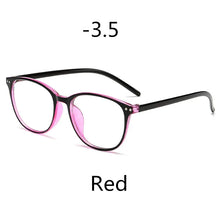 Load image into Gallery viewer, 0 -1 -1.5 -2 -2.5 -3 -3.5 -4 -4.5 -5.0 -5.5 -6.0 Classic Rivets Myopia Glasses With Degree Women Men Black Glasses Frame