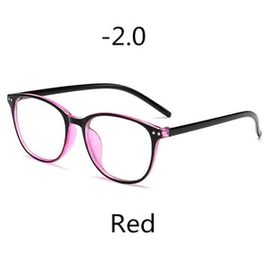 0 -1 -1.5 -2 -2.5 -3 -3.5 -4 -4.5 -5.0 -5.5 -6.0 Classic Rivets Myopia Glasses With Degree Women Men Black Glasses Frame