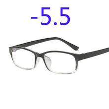 Carica l&#39;immagine nel visualizzatore di Gallery, 0 -1 -1.5 -2 -2.5 -3 -3.5 -4 -5 -6 Finished Myopia Glasses Men Short-sight Eyewear Black Transparent Frame Women Myopia Glasses