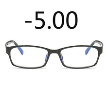 Carica l&#39;immagine nel visualizzatore di Gallery, 0 -1 -1.5 -2 -2.5 -3 -3.5 -4 -5 -6 Finished Myopia Glasses Men Short-sight Eyewear Black Transparent Frame Women Myopia Glasses