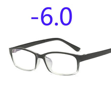 Carica l&#39;immagine nel visualizzatore di Gallery, 0 -1 -1.5 -2 -2.5 -3 -3.5 -4 -5 -6 Finished Myopia Glasses Men Short-sight Eyewear Black Transparent Frame Women Myopia Glasses