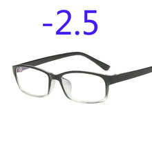 Carica l&#39;immagine nel visualizzatore di Gallery, 0 -1 -1.5 -2 -2.5 -3 -3.5 -4 -5 -6 Finished Myopia Glasses Men Short-sight Eyewear Black Transparent Frame Women Myopia Glasses