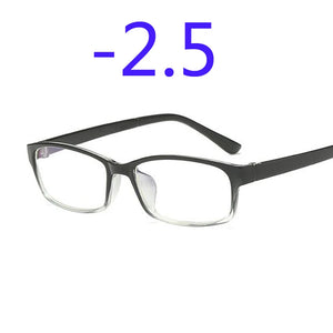 0 -1 -1.5 -2 -2.5 -3 -3.5 -4 -5 -6 Finished Myopia Glasses Men Short-sight Eyewear Black Transparent Frame Women Myopia Glasses