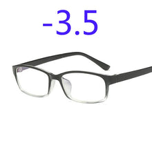 Carica l&#39;immagine nel visualizzatore di Gallery, 0 -1 -1.5 -2 -2.5 -3 -3.5 -4 -5 -6 Finished Myopia Glasses Men Short-sight Eyewear Black Transparent Frame Women Myopia Glasses