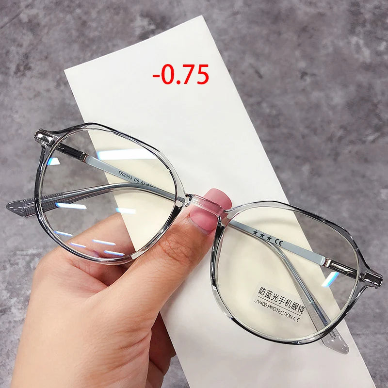 -0.75 1.25 1.75 2.25 2.75 2.0 2.5 3.0 4.0 Finished Myopia Glasses Women Men Anti-blue light Shortsighted Prescription Eyeglasses