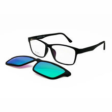 Load image into Gallery viewer, ULTEM rectangle optical myopia Hyperopia eyeglasses frame with megnatic clip on removable polarized sunglasses for men