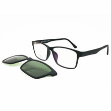 Load image into Gallery viewer, ULTEM rectangle optical myopia Hyperopia eyeglasses frame with megnatic clip on removable polarized sunglasses for men
