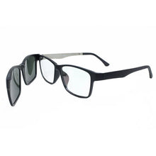 Load image into Gallery viewer, ULTEM rectangle optical myopia Hyperopia eyeglasses frame with megnatic clip on removable polarized sunglasses for men
