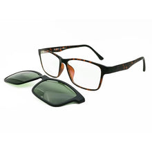 Load image into Gallery viewer, ULTEM rectangle optical myopia Hyperopia eyeglasses frame with megnatic clip on removable polarized sunglasses for men
